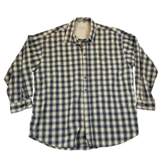 Haggar Mens Plaid Button-Down Shirts 3XLT 100% Cotton Blue & Green Lot Of 2 - Picture 2 of 10